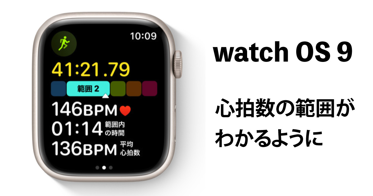  WatchOS９の心拍数範囲の表示イメージ画像｜出典：Apple公式サイト