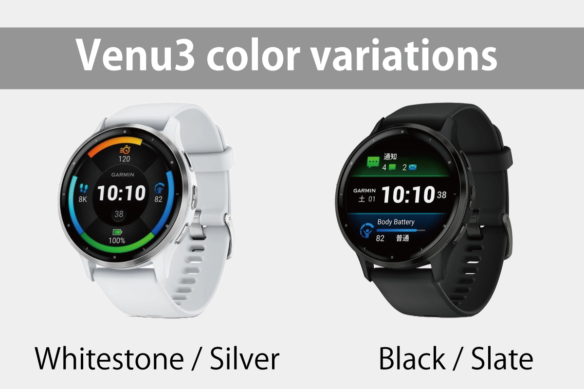Venu3のカラー２種類（イメージ画像）