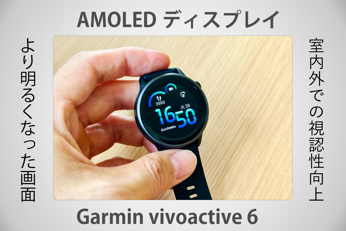 手に持ったvivoactive 6の画面を撮影した写真（撮影：おかきソムリエ）