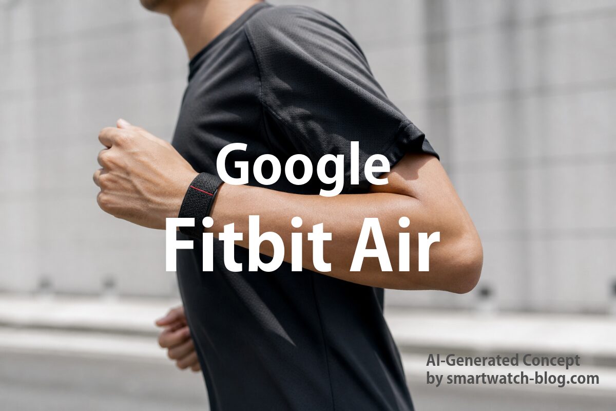 Google Fitbit AirのAI生成コンセプトイメージ(ランニング装着シーン)スマブロ.com