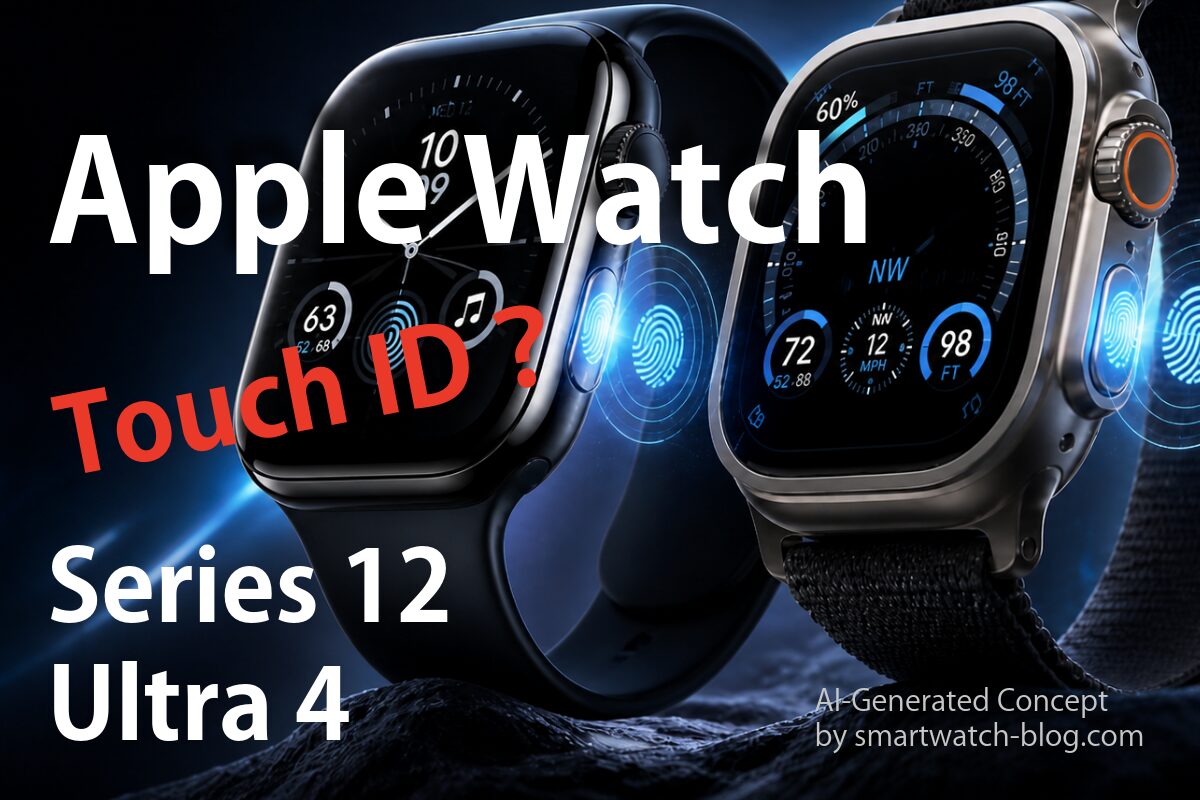 Touch ID搭載が噂されるApple Watch Series 12とApple Watch Ultra 4のコンセプトイメージ（スマブロ.com）